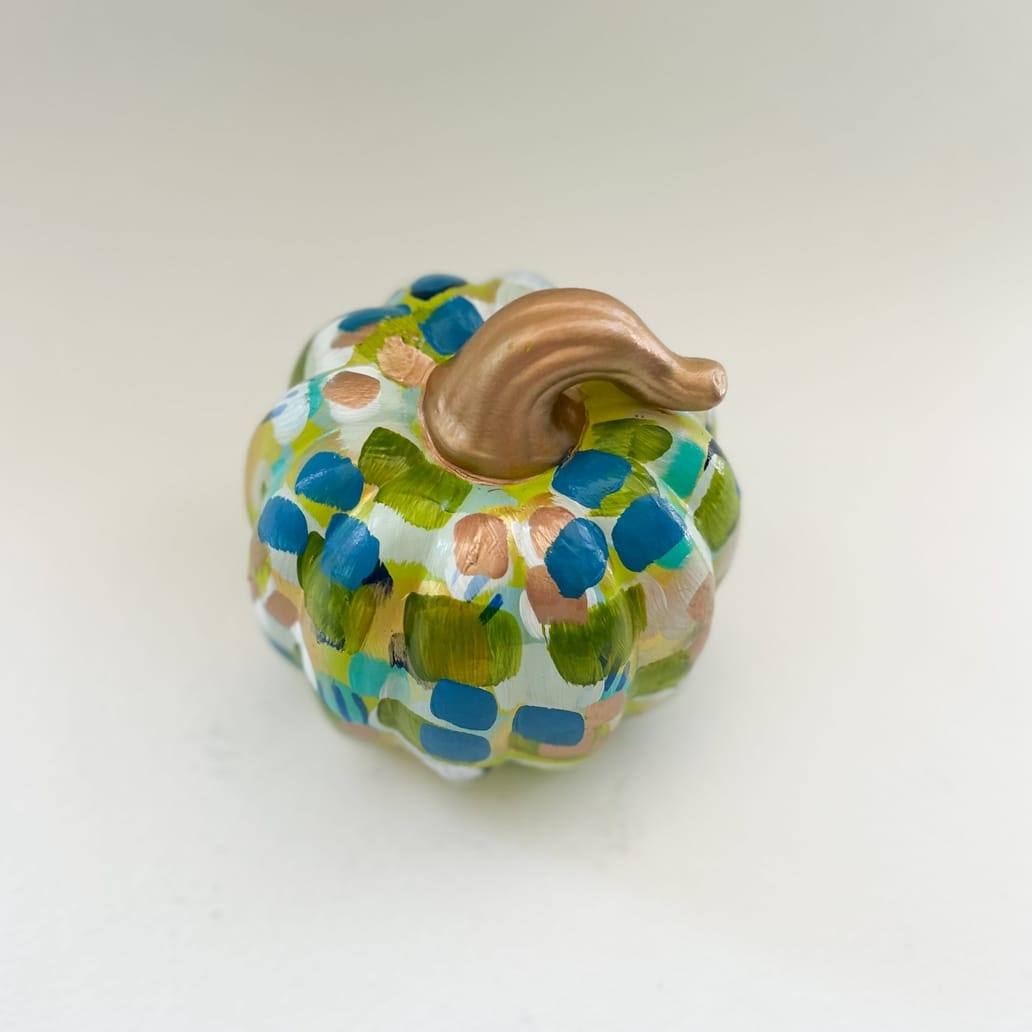 Green & Blue Abstract Pumpkin