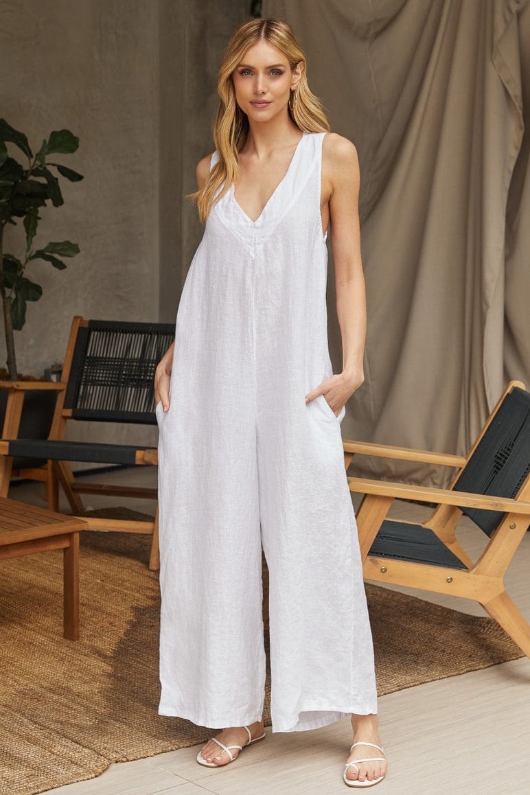 Milio Milano Milio Milano Italian Linen Tie Back Jumpsuit - Little Miss Muffin Children & Home