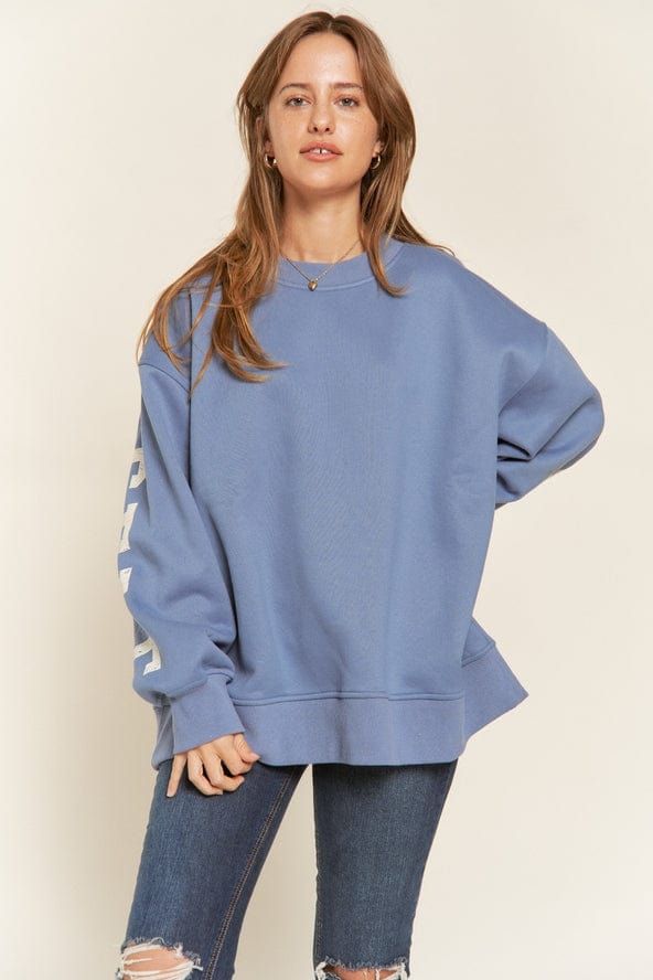 Jade by Jane Jade by Jane Be Yourself Sweatshirt in Washed Blue - Little Miss Muffin Children & Home