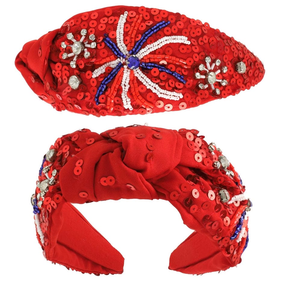 Sophia Collection Sophia Collection Patriotic Fireworks Sequin Top Knotted Headband - Little Miss Muffin Children & Home