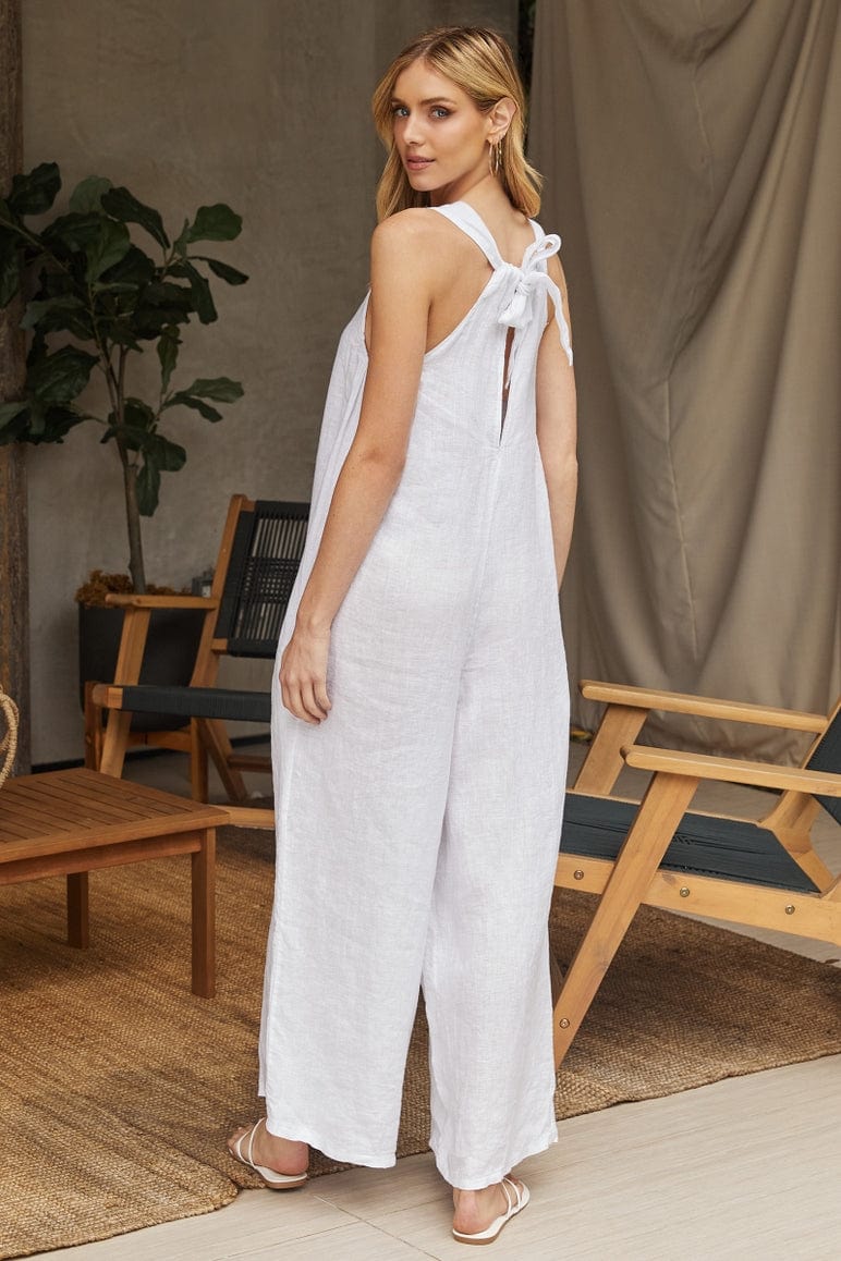 Milio Milano Milio Milano Italian Linen Tie Back Jumpsuit - Little Miss Muffin Children & Home