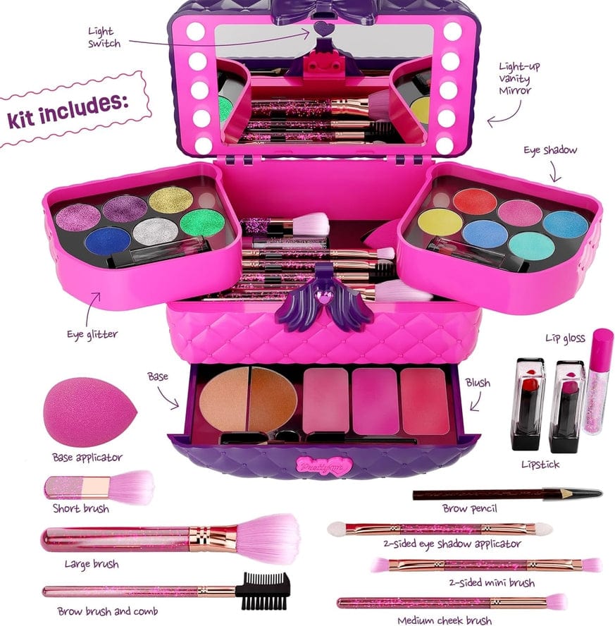 Dan&Darci Dan&Darci Light Up Makeup Kit For Kids, Real Girls Make Up Set - Little Miss Muffin Children & Home