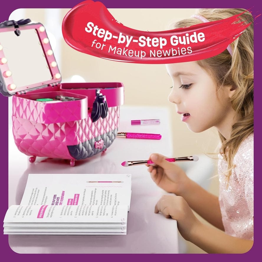Dan&Darci Dan&Darci Light Up Makeup Kit For Kids, Real Girls Make Up Set - Little Miss Muffin Children & Home