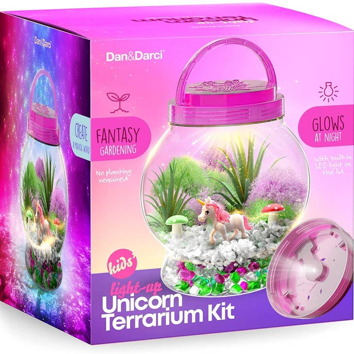Surreal Brands Dan&Darci Light-Up Unicorn Terrarium Kit - Little Miss Muffin Children & Home