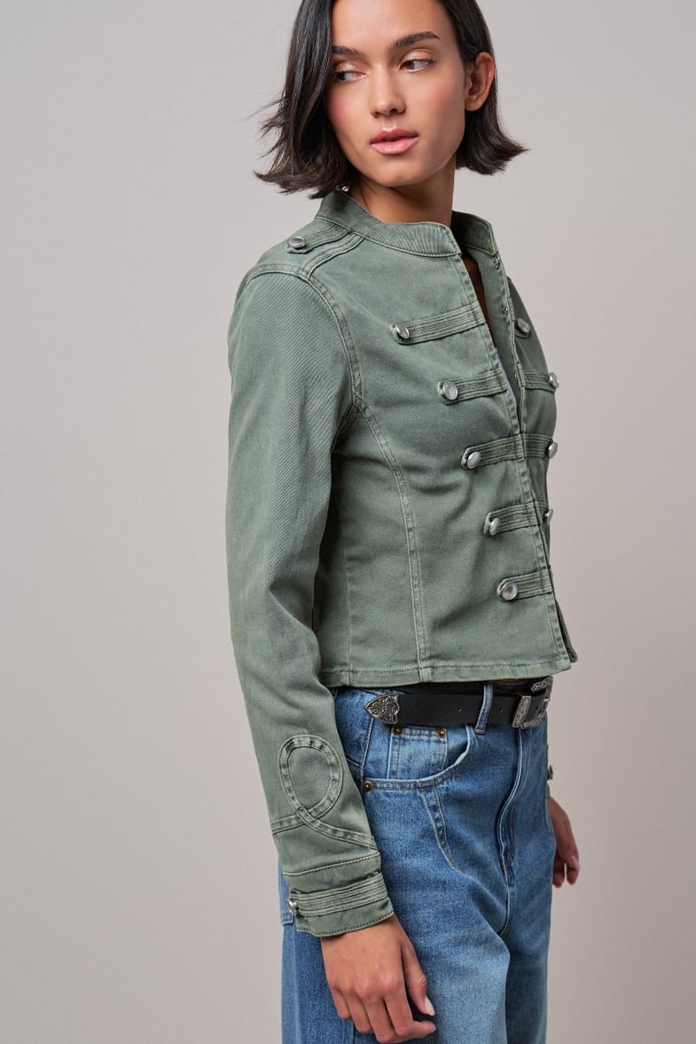 Urban Daizy Urban Daizy Olive Military Stretch Cotton Jacket - Little Miss Muffin Children & Home