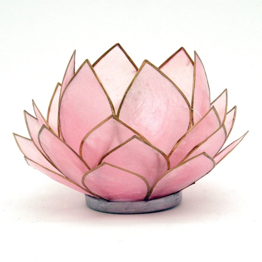 Contrast Inc Contrast Inc Capiz Lotus Bulb Candle Holder in Pink - Little Miss Muffin Children & Home