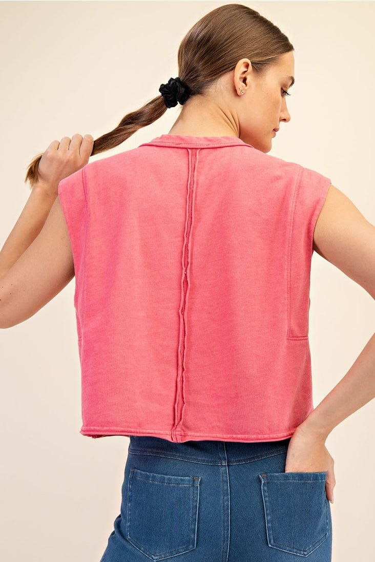 Rae Mode Mineral Washed Cropped Sleeveless Top - Little Miss Muffin Children & Home