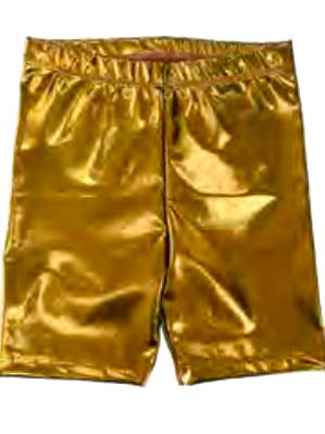 Kids Metallic Gold Biker Shorts