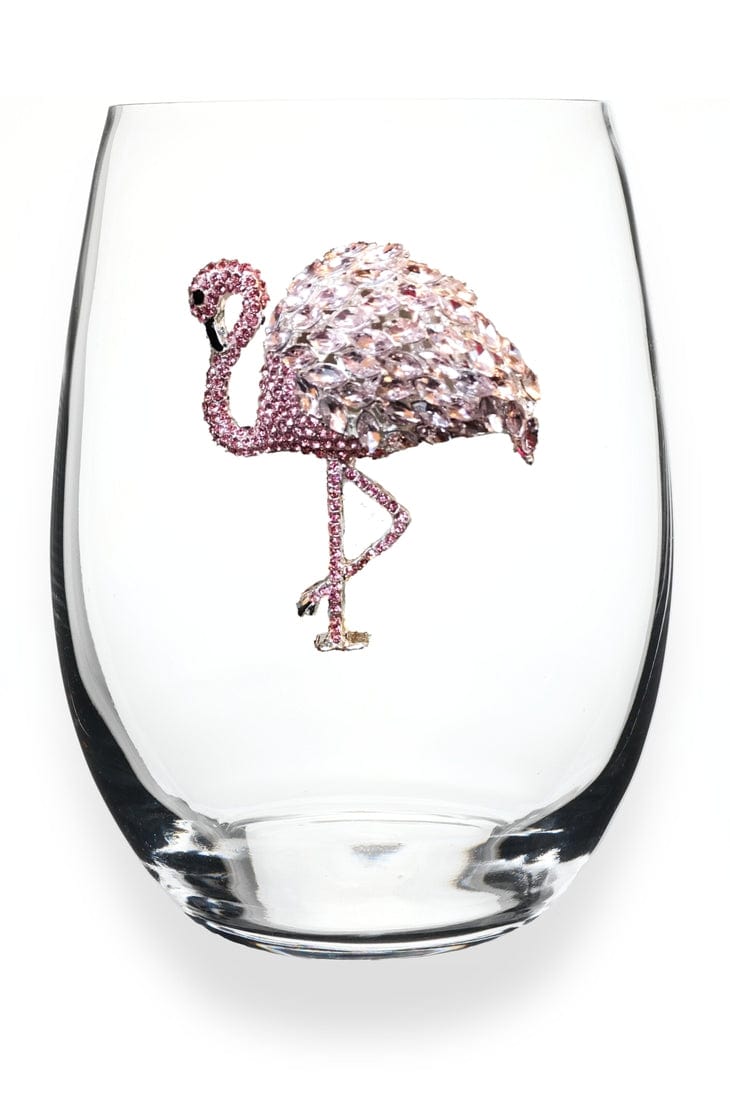 The Queens' Jewels® Flamingo Jeweled Stemless Wine Glass - Little Miss Muffin Children & Home