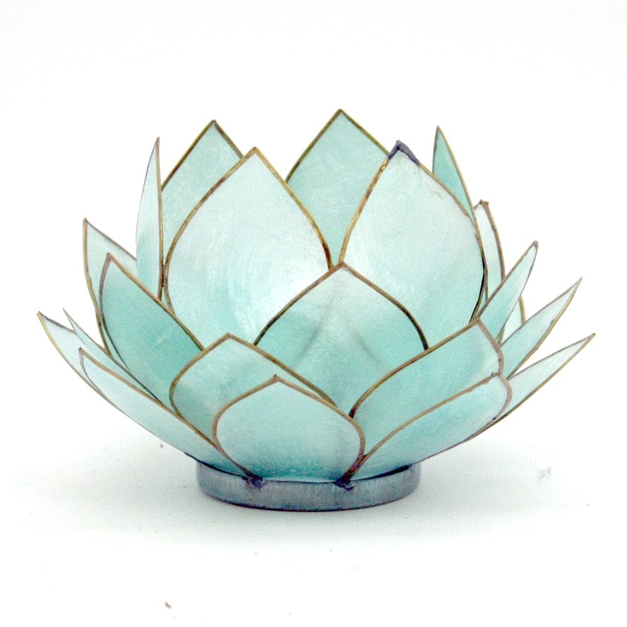 Contrast Inc Contrast Inc Capiz Lotus Bulb Candle Holder in Blue - Little Miss Muffin Children & Home