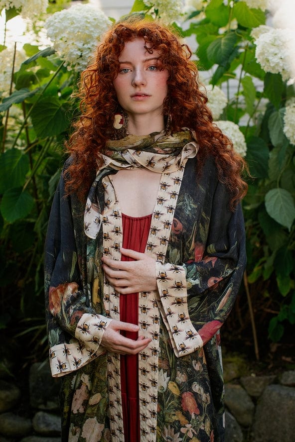 Market of Stars Market of Stars I Dream in Flowers Bohemian Scarf with Bees - Little Miss Muffin Children & Home