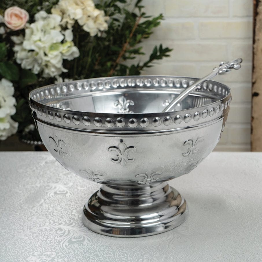 India Handicrafts India Handcrafts Fleur de Lis Punch Bowl - Little Miss Muffin Children & Home