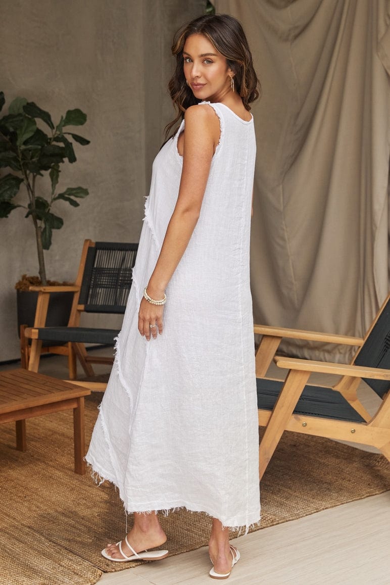 Maxi Dresses Ebay Linen Dresses Size 18 Hot White Linen A Line Dress Shop  Florence Linen