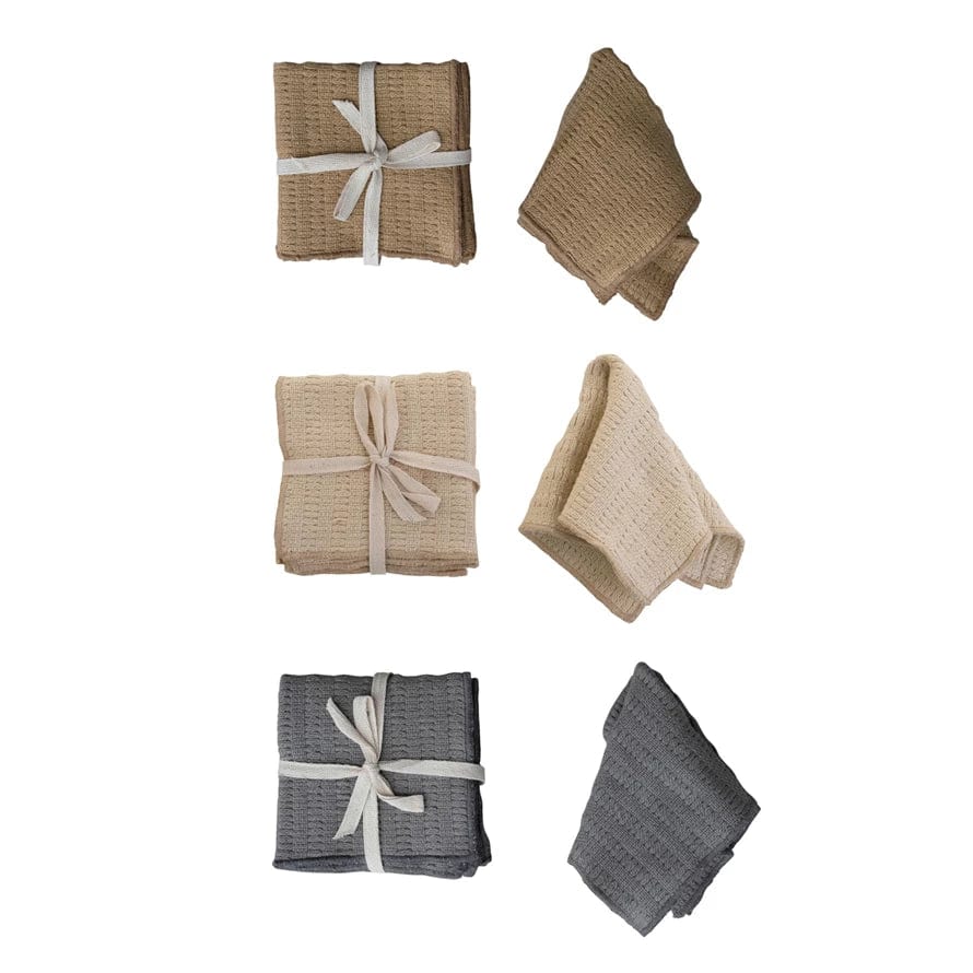 Bloomingville Bloomingville Woven Cotton Slub Set of 3 Dish Cloths - Little Miss Muffin Children & Home