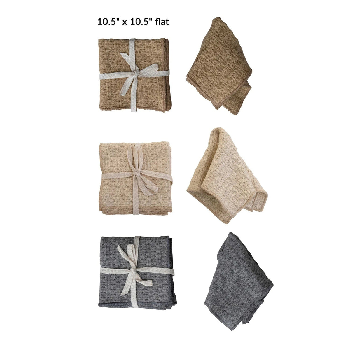 Bloomingville Bloomingville Woven Cotton Slub Set of 3 Dish Cloths - Little Miss Muffin Children & Home
