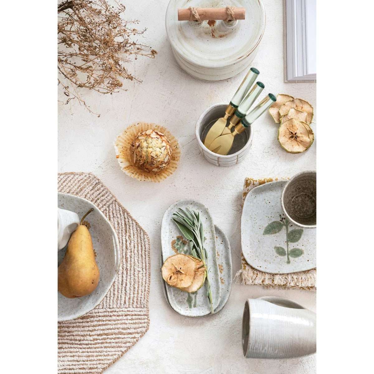 Bloomingville Bloomingville 7" Light Green Resin Handled Stainless Steel Set of 3 Cheese Utensils - Little Miss Muffin Children & Home