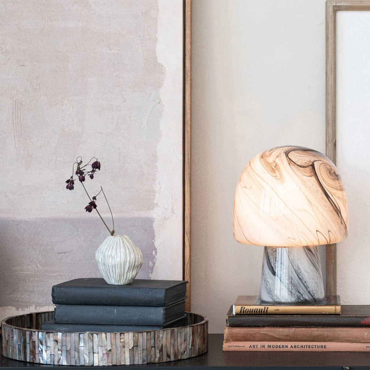Bloomingville Bloomingville Stoneware Pleated Organic Shaped Vases, Available in 3 Sizes (Each One Will Vary) - Little Miss Muffin Children & Home