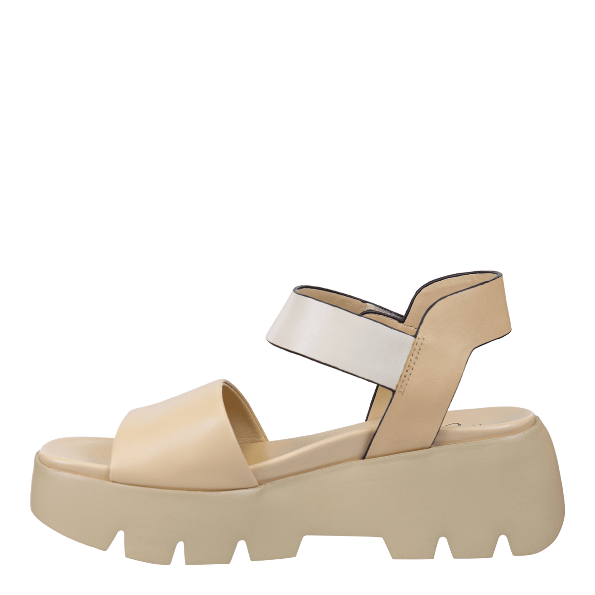Naked Feet Naked Feet Alloy Leather Platform Ankle Sandal in Beige - Little Miss Muffin Children & Home