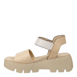 Naked Feet Naked Feet Alloy Leather Platform Ankle Sandal in Beige - Little Miss Muffin Children & Home