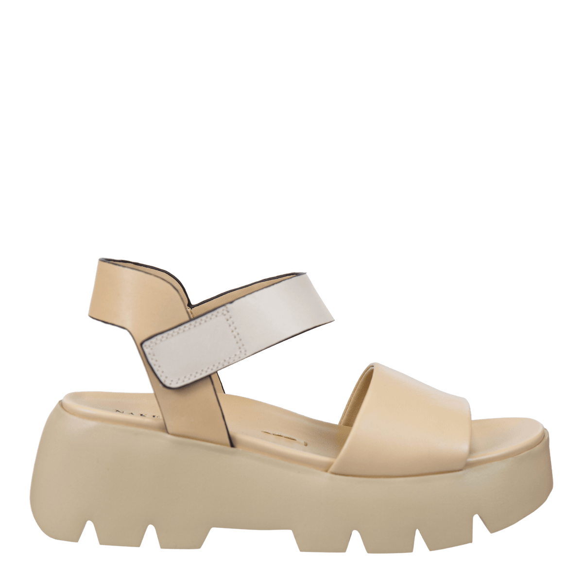 Naked Feet Naked Feet Alloy Leather Platform Ankle Sandal in Beige - Little Miss Muffin Children & Home