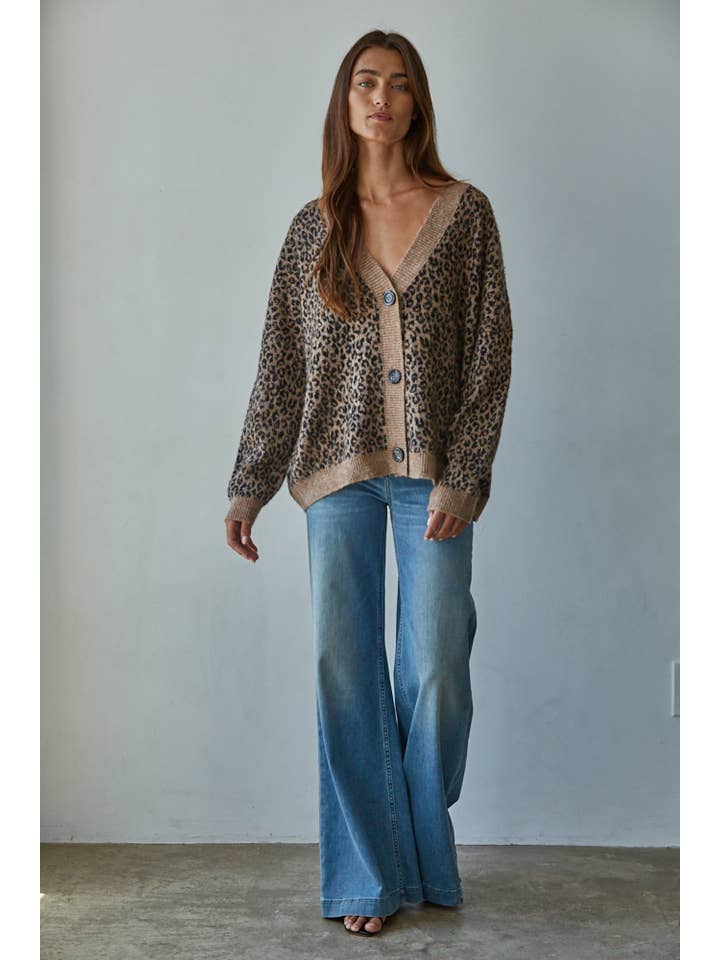 womens animal print cardigan