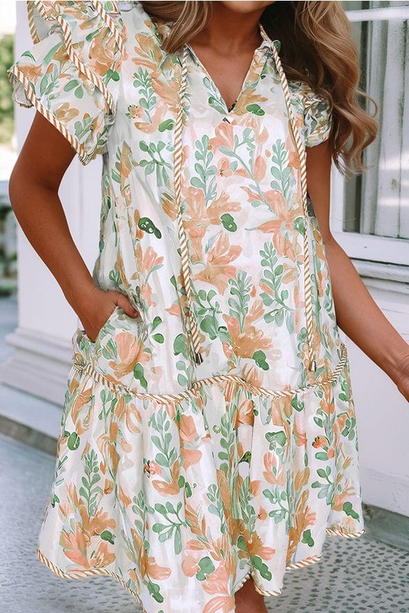 Little Daisy Closet Floral Ruffle Sleeve Mini Dress - Little Miss Muffin Children & Home