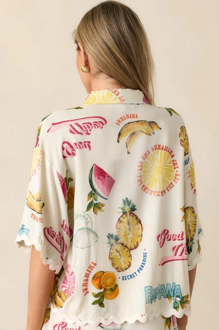 Rosa Clothing Tropical Fruit Print Boxy Shirt & Shorts Resort Set - Little Miss Muffin Children & Home