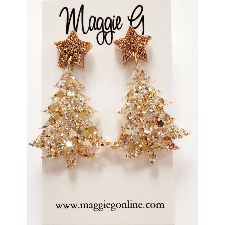 Christmas Tree Shanta Resin Earrings