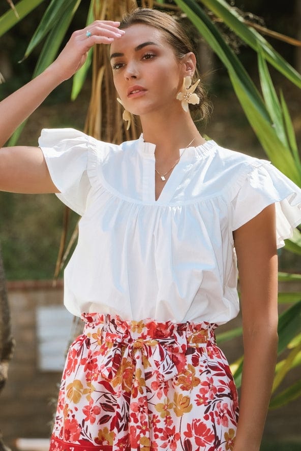 Oddi Flutter Sleeve Poplin Blouse - Little Miss Muffin Children & Home