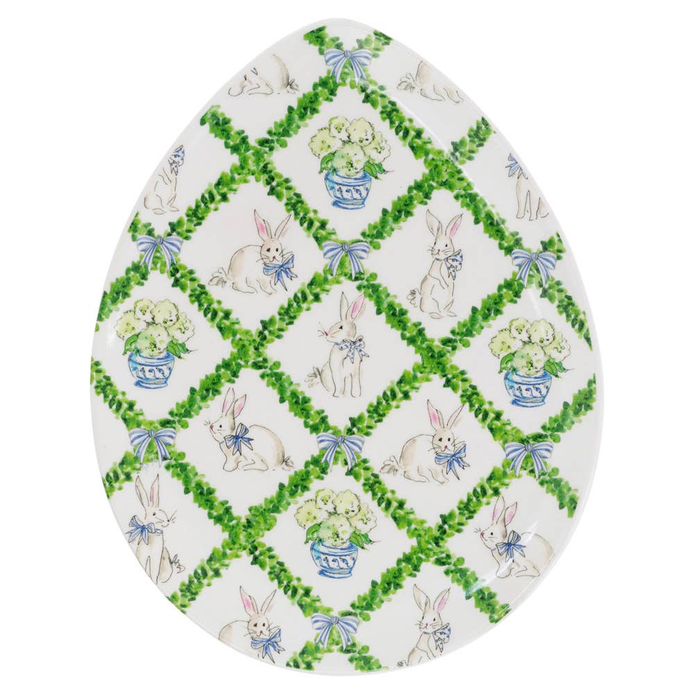 Boston International Inc Rosanne Beck Boxwood Trellis Ceramic Easter Egg Plate - Little Miss Muffin Children & Home