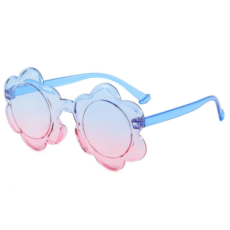 Kids Blue & Pink Flower Shaped Sunglasses