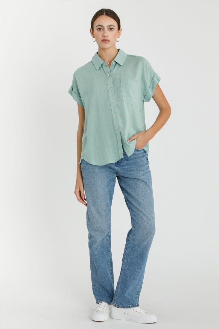 Be Cool Short Sleeve Button Down Shirt - Little Miss Muffin Children & Home