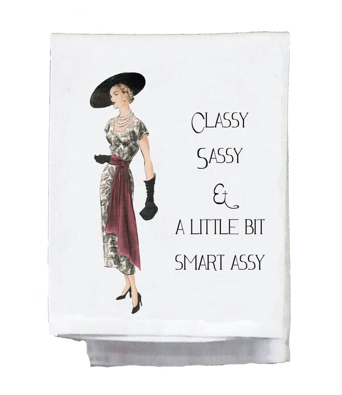 Sassy Talkin Sassy Talkin "Classy Sassy and A Little Bit Smart Assy" Dish Towel - Little Miss Muffin Children & Home