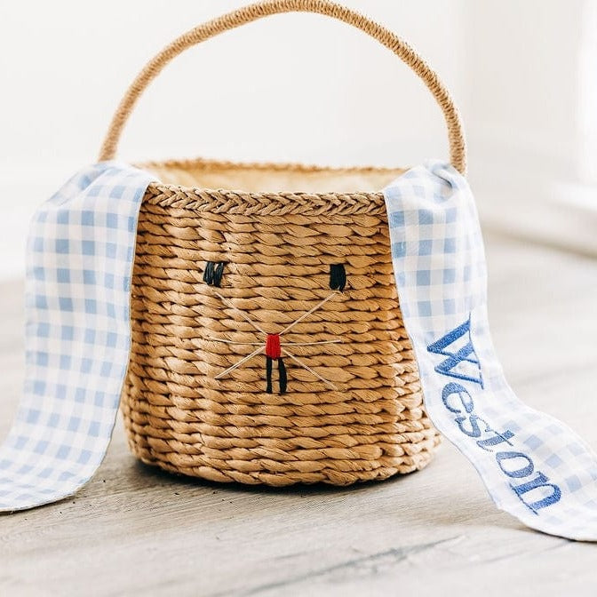 Sugar Bee Clothing Sugar Bee Clothing Gingham Kids Easter Basket - Easter Bunny Ears - Little Miss Muffin Children & Home