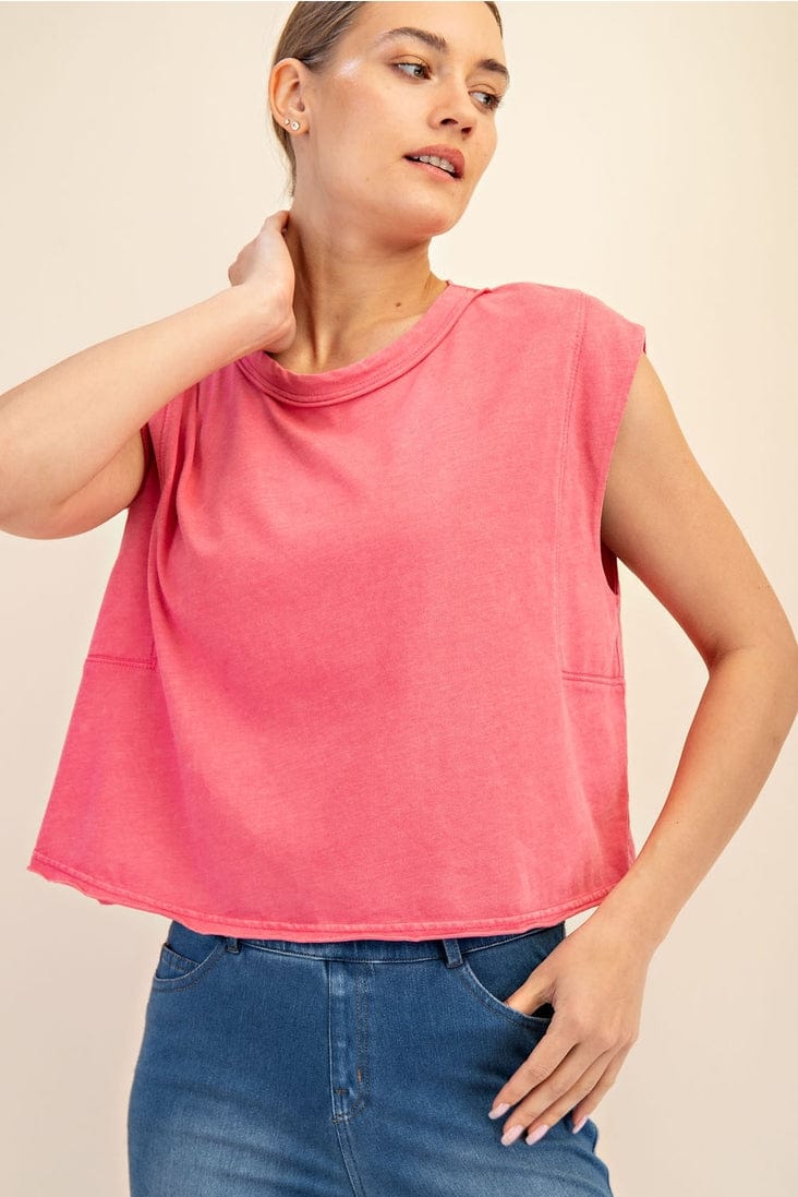 Rae Mode Mineral Washed Cropped Sleeveless Top - Little Miss Muffin Children & Home