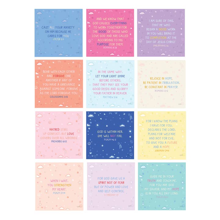 Verses For Daughters – Bible Verse Card Set + Display Stand