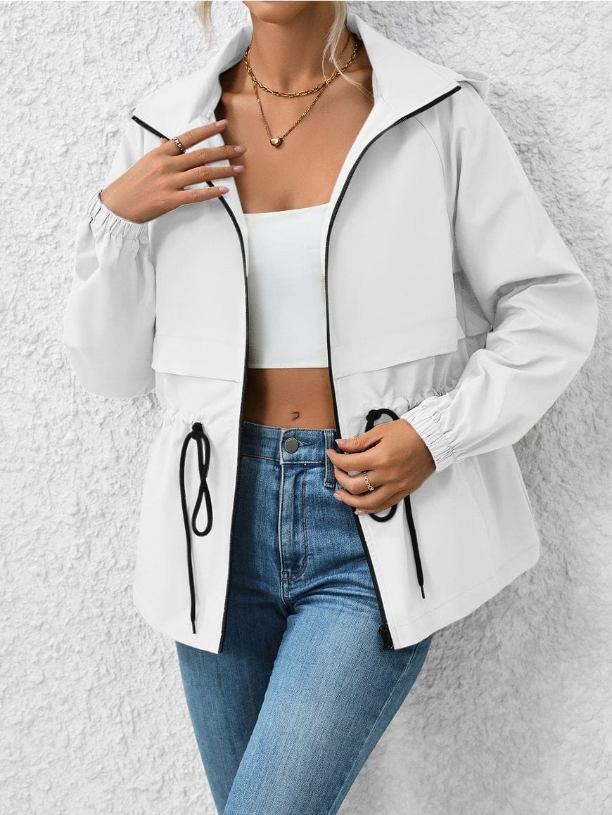 Rosa Clothing Rosa Clothing Waterproof Hooded Rain Jacket in White - Little Miss Muffin Children & Home