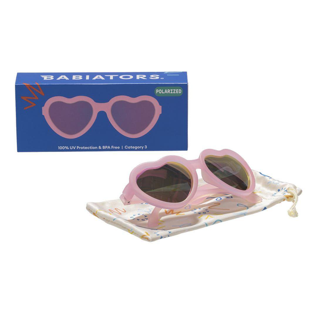Babiators Frosted Pink Polarized Heart Sunglasses with Mirrored Lens - Little Miss Muffin Children & Home