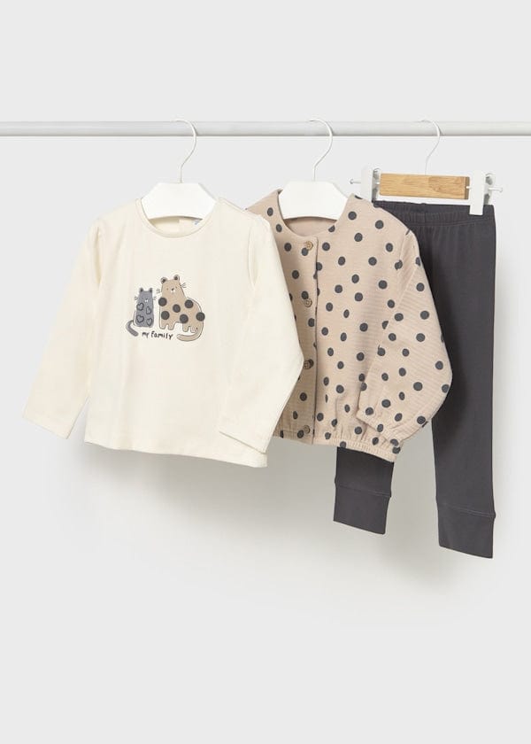 Mayoral Usa Inc 3 Piece Legging Set with Polka Dot Jacket - Little Miss Muffin Children & Home