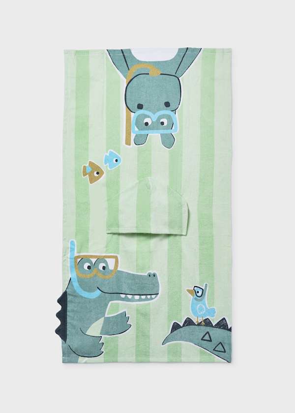 Mayoral Usa Inc Hooded Baby Beach Towel in Apple Green - Little Miss Muffin Children & Home