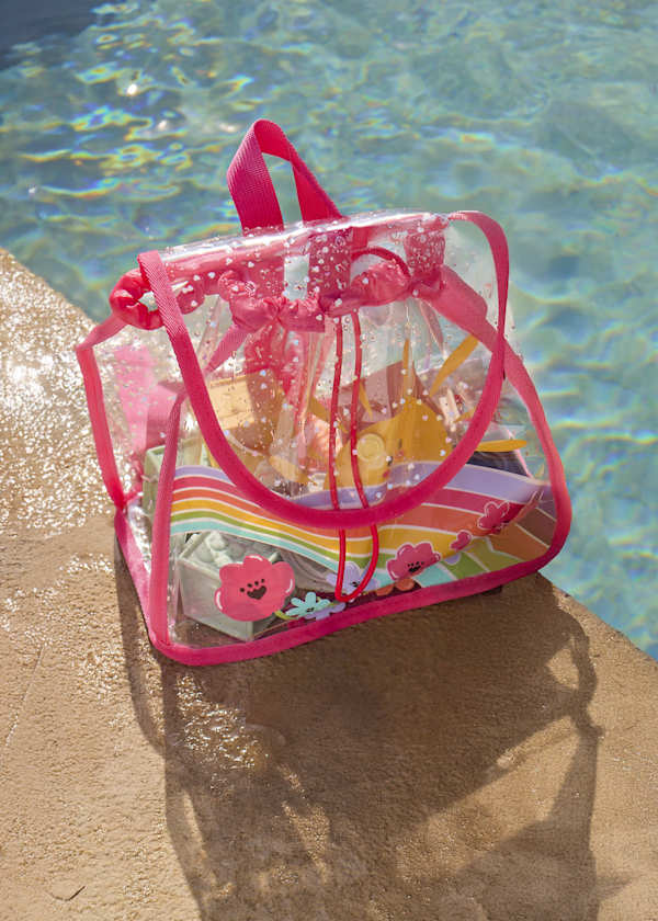 Clear Backpack in Poppy