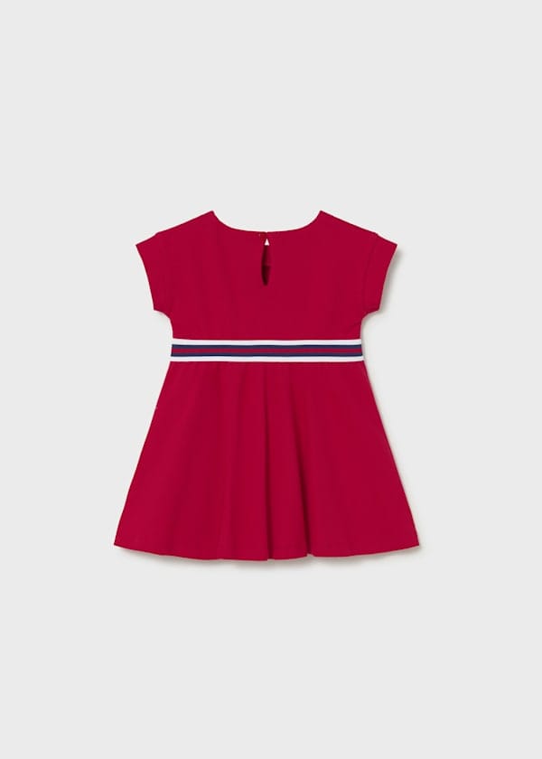 Mayoral Usa Inc Short Sleeve Dress with Contrast Waistband in Red - Little Miss Muffin Children & Home