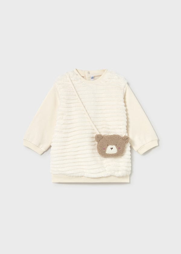 Mayoral Usa Inc Faux Fur Dress with Teddy Bear Purse in Macchiato - Little Miss Muffin Children & Home