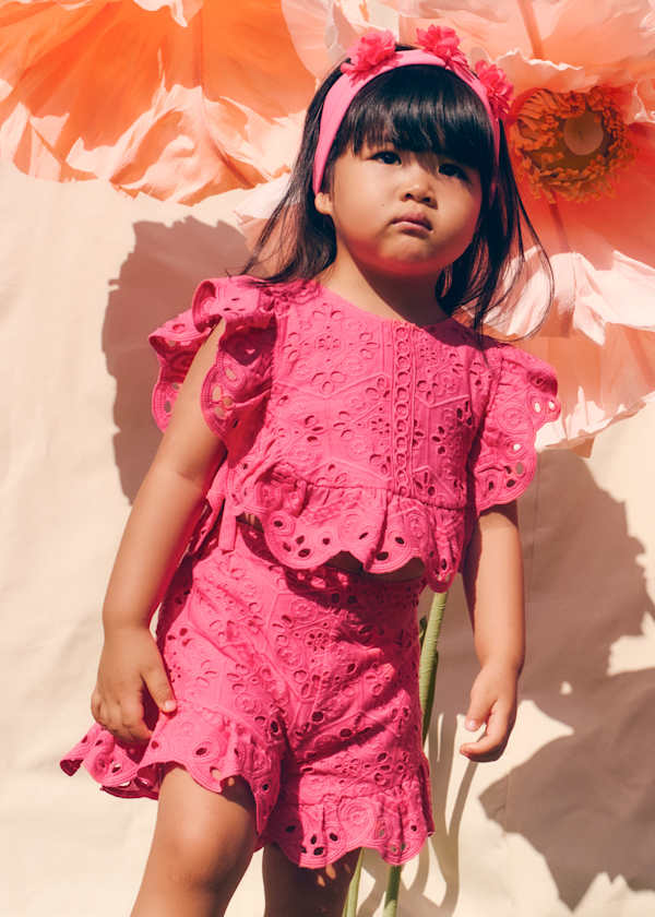 Abel & Lula Abel & Lula Eyelet Embroidered Short Set - Little Miss Muffin Children & Home