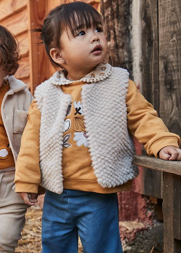 Mayoral Usa Inc Faux Fur Vest in Sand - Little Miss Muffin Children & Home