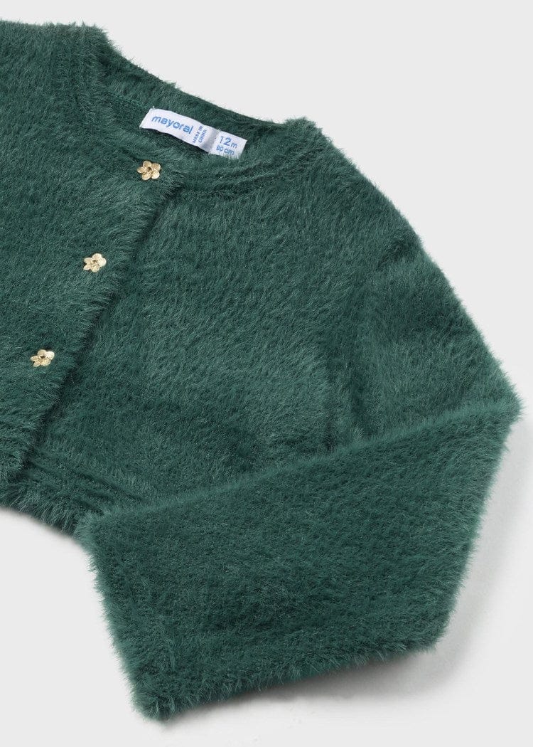 Mayoral Usa Inc Mayoral Furry Cardigan for Baby in Bottle Green - Little Miss Muffin Children & Home
