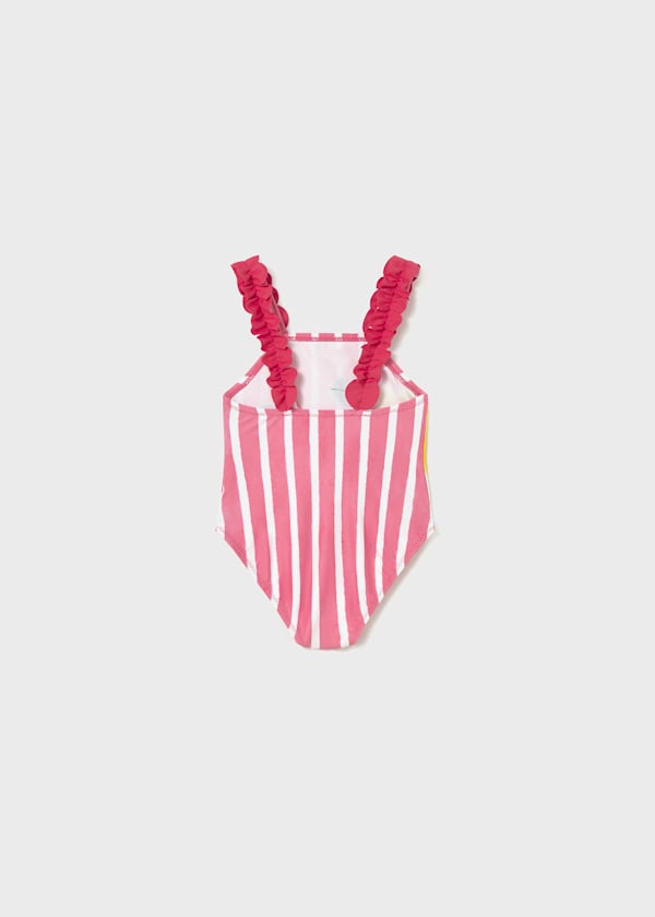 Ruffle Strap Printed Swimsuit in Hibiscus
