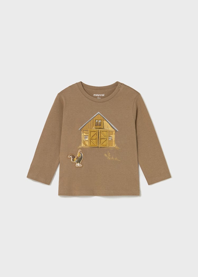 Mayoral Usa Inc Long Sleeve Barn T-Shirt in Caramel - Little Miss Muffin Children & Home