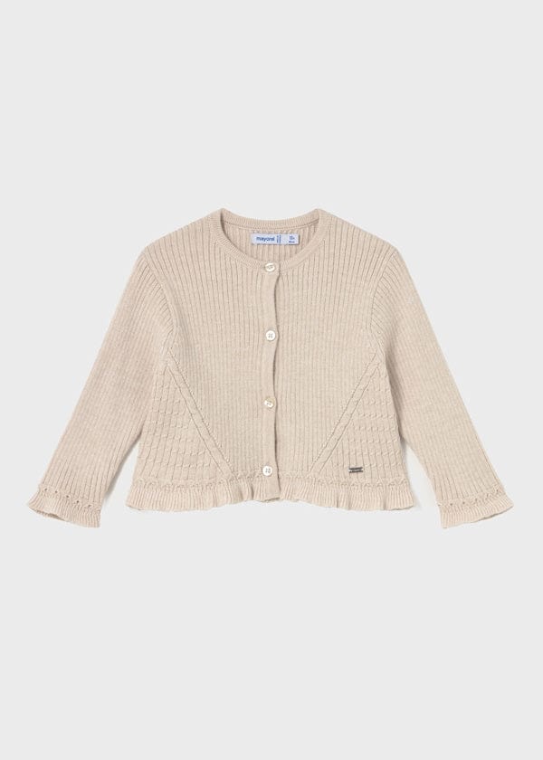 Mayoral Usa Inc Ruffle Trim Knit Cardigan - Little Miss Muffin Children & Home