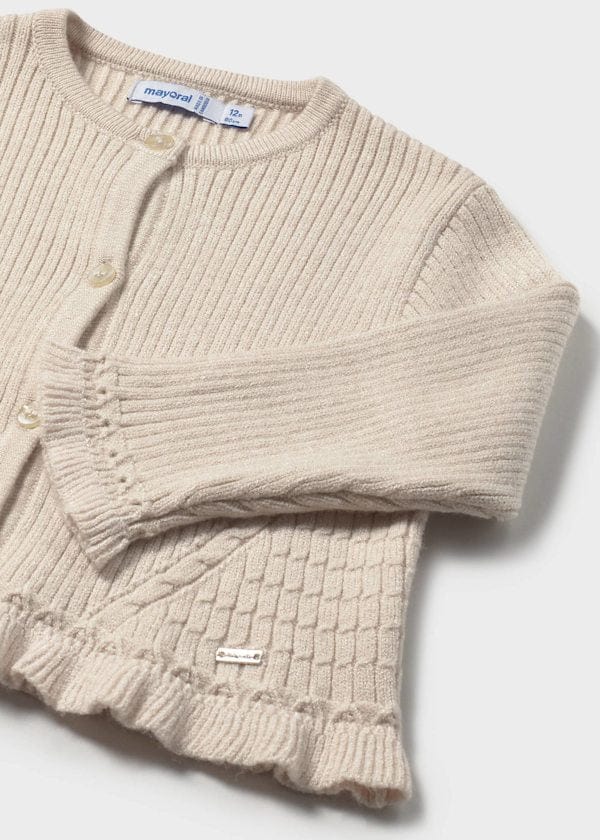 Mayoral Usa Inc Ruffle Trim Knit Cardigan - Little Miss Muffin Children & Home
